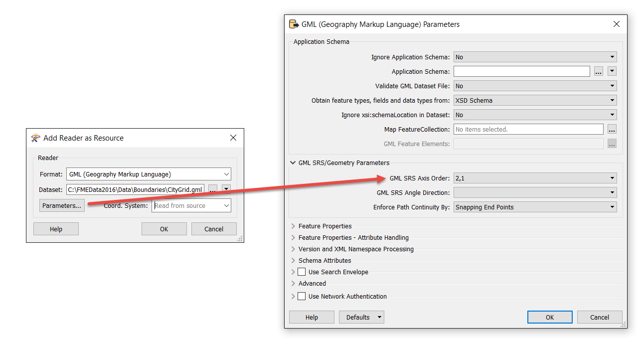 Adding a Reader as a Resource and setting a parameter